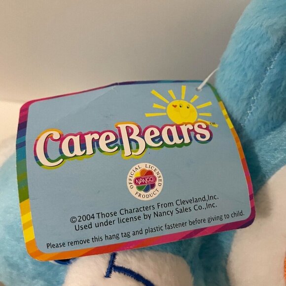 2004 Care Bears Champ Bear Plush Nanco Blue Trophy 9 Inch Doll Toy Tags are Worn - Picture 4 of 16